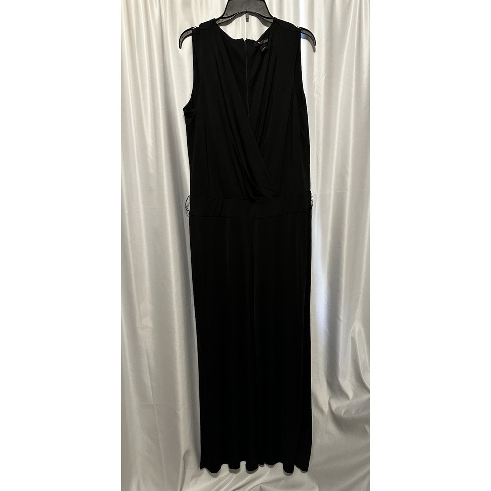 White House Black Market Pants Romper Women's Size 14 Jumpsuit Black Modesty‎